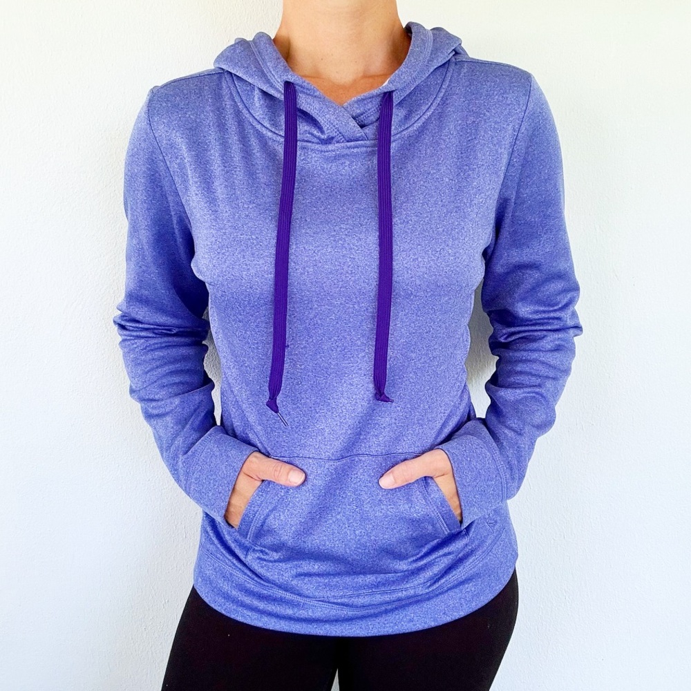Danskin Now purple fleece lined pullover style hoodie sweatshirt size small